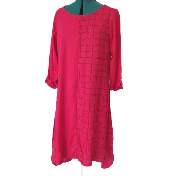 Max Pink with Grey 100% Rayon Kurta, XL - Picture 1 of 16
